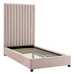 Arabelle Blush Velvet Twin Platform Bed