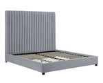Arabelle Grey Velvet King Platform Bed (Oversized)