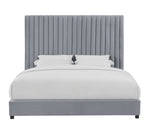 Arabelle Grey Velvet Queen Platform Bed