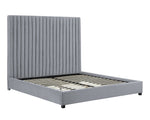 Arabelle Grey Velvet Queen Platform Bed