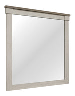 Arcadia White & Weathered Gray Wood Dresser Mirror