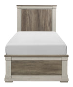 Arcadia White & Weathered Gray Wood Twin Bed