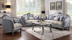 Ariadne Fabric/Platinum Wood Sofa with 5 Pillows (Oversized)