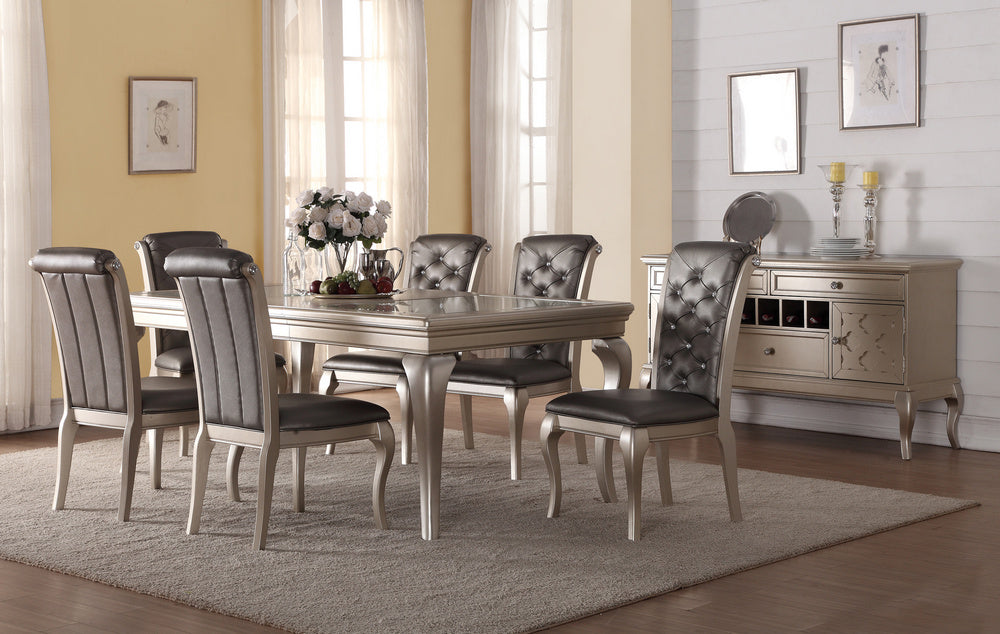 Arienne 2 Silver PU Leather Side Chairs