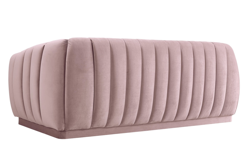 Arno Contemporary Blush Velvet Sofa