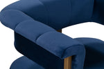 Astrid Navy Velvet/Antique Brass Iron Arm Chair