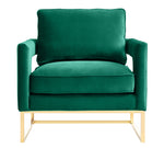 Avery Green Velvet Accent Chair