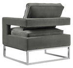 Avery Grey Velvet Accent Chair