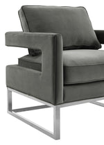 Avery Grey Velvet Accent Chair