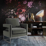 Avery Grey Velvet Accent Chair