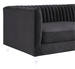 Aviator Grey Velvet 2-Seat Sofa (Oversized)