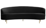 Baila Contemporary Black Velvet Sofa (Oversized)