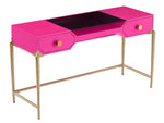 Bajo Pink Lacquer Wood Desk