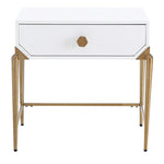 Bajo White Lacquer Wood Side Table