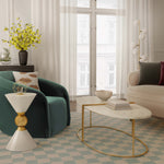 Balhi White/Gold Metal Side Table