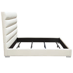 Bardot White Leatherette Tufted Queen Bed