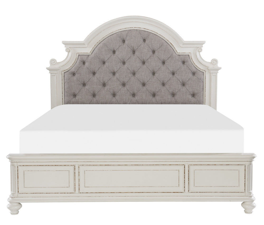 Baylesford Antique White Wood Cal King Bed (Oversized)