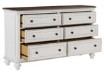 Baylesford Antique White Wood 6-Drawer Dresser