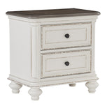 Baylesford Antique White Wood 2-Drawer Nightstand