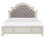 Baylesford Antique White Wood Queen Bed w/Fabric Insert