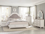 Baylesford Antique White Wood Queen Bed w/Fabric Insert