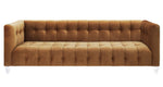 Bea Cognac Velvet Sofa with Acrylic Legs (Oversized)