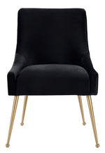 Beatrix Black Velvet/Gold Metal Side Chair