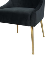 Beatrix Black Velvet/Gold Metal Side Chair