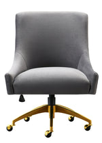 Beatrix Grey Velvet/Metal Swivel Office Chair