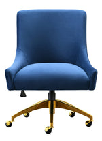 Beatrix Navy Velvet/Metal Swivel Office Chair