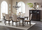 Begonia 2 Gray/Neutral Tone Fabric/Wood Side Chairs