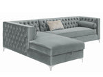 Bellaire Contemporary Grey Velvet LAF Sectional