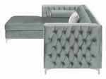 Bellaire Contemporary Grey Velvet LAF Sectional