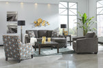 Brise Slate Fabric Sectional Sofa with Queen Sleeper (Oversized)