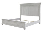 Kanwyn Whitewash Wood King Panel Bed