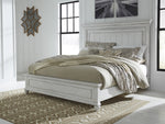 Kanwyn Whitewash Wood King Panel Bed