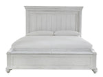 Kanwyn Whitewash Wood King Storage Bed