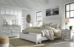 Kanwyn Whitewash Wood King Storage Bed