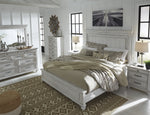 Kanwyn Whitewash Wood Queen Panel Bed