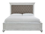 Kanwyn Whitewash Wood/Fabric King Storage Bed