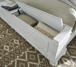 Kanwyn Whitewash Wood/Fabric King Storage Bed