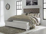 Kanwyn Whitewash Wood/Fabric Queen Storage Bed