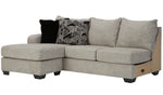 Megginson 2-Pc Storm Fabric Sectional with LAF Sofa Chaise (Oversized)