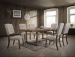 Bernard Weathered Oak Wood Rectangular Dining Table