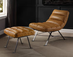 Bison Toffee Top Grain Leather Accent Chair