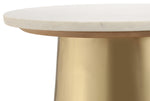 Bleeker White Marble/Gold Iron Round Side Table