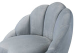 Bloom Sea Blue Velvet Channel Tufted Chair