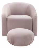 Boboli Mauve Velvet Chair with Ottoman