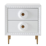 Bovey White Lacquer Wood Side Table