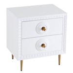 Bovey White Lacquer Wood Side Table